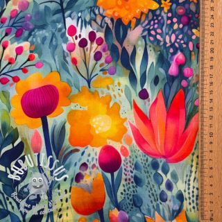 Jersey VISCOSE LYCRA HEAVY Tulips design E
