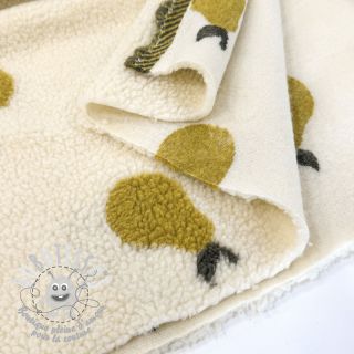 Tissu de manteau TEDDY JACQUARD Pears old lime