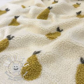 Tissu de manteau TEDDY JACQUARD Pears old lime