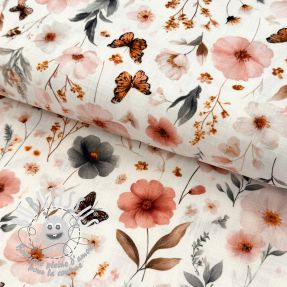 Viscose lin Flower sea design D