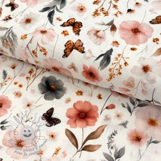 Viscose lin Flower sea design D