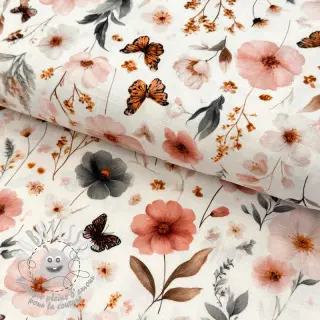 Viscose lin Flower sea design D