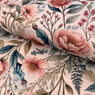 Viscose lin Floral design D