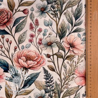 Viscose lin Floral design D