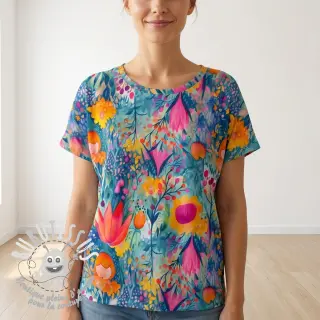 Jersey VISCOSE LYCRA HEAVY Tulips design E