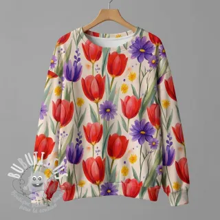Jersey VISCOSE LYCRA HEAVY Tulips design A
