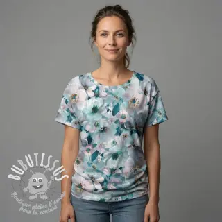 Jersey VISCOSE LYCRA HEAVY Classic flowers design B