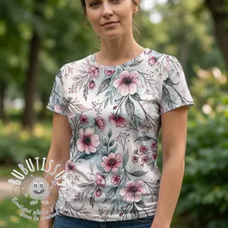 Jersey VISCOSE LYCRA HEAVY Classic flowers design D