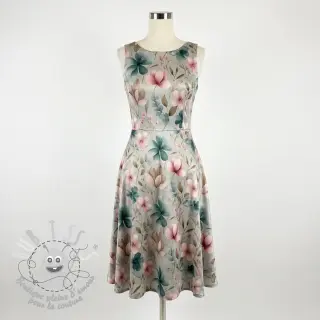 Jersey VISCOSE LYCRA HEAVY Classic flowers design C