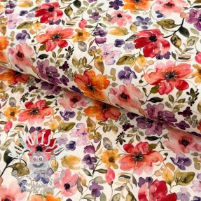 Viscose lin Floral design B