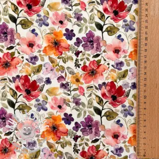 Viscose lin Floral design B