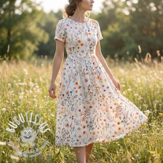 Viscose lin Flower sea design B