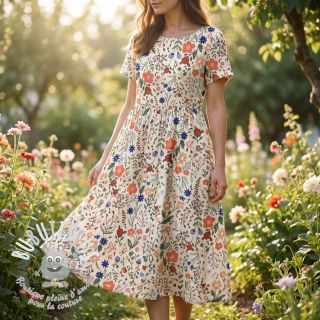 Viscose lin Botanic design B