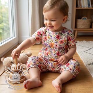 Viscose lin Floral design B