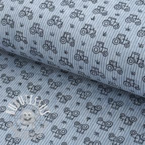 Tissu velours cotelé STRETCH Tractors old blue