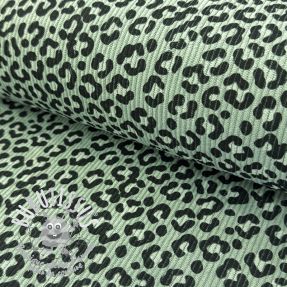 Tissu velours cotelé STRETCH Little Leopard old green
