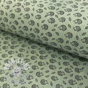 Tissu velours cotelé STRETCH Little hedgehog old green