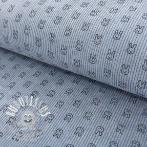 Tissu velours cotelé STRETCH Little bunny old blue