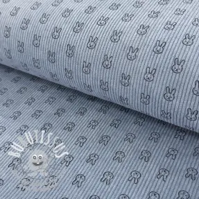 Tissu velours cotelé STRETCH Little bunny old blue