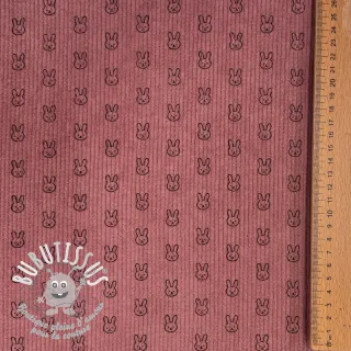 Tissu velours cotelé STRETCH Little bunny old pink