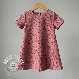 Tissu velours cotelé STRETCH Little dino old pink