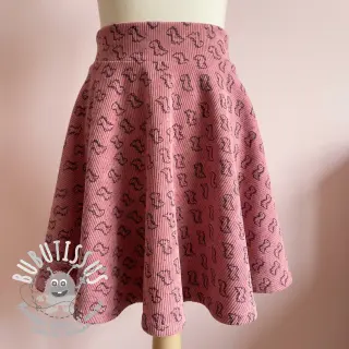 Tissu velours cotelé STRETCH Little dino old pink