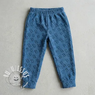 Tissu velours cotelé STRETCH Little dino old blue