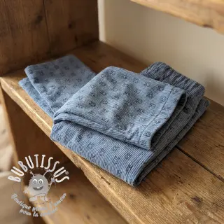 Tissu velours cotelé STRETCH Little bunny old blue
