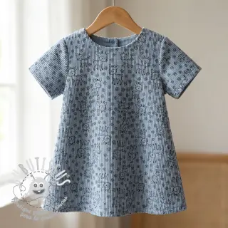 Tissu velours cotelé STRETCH Little deer old blue