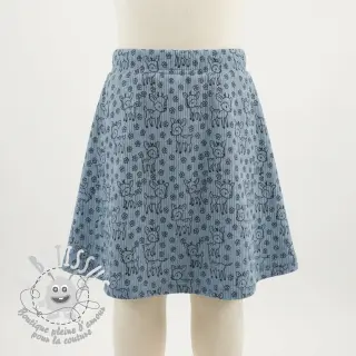 Tissu velours cotelé STRETCH Little deer old blue