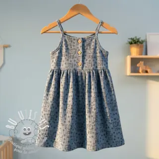 Tissu velours cotelé STRETCH Little deer old blue
