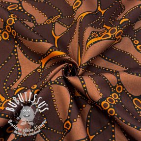 Tissu coton SATIN Abstract dark brown