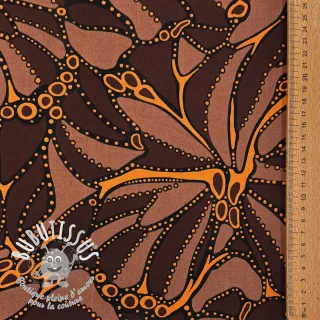 Tissu coton SATIN Abstract dark brown