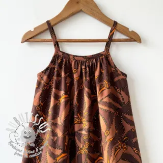 Tissu coton SATIN Abstract dark brown