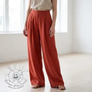 Viscose lin SPANDEX terracotta
