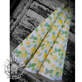 Tissu nid d’abeille Lemons digital print