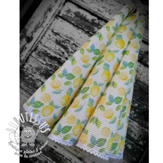 Tissu nid d’abeille Lemons digital print