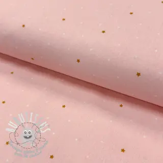 Tissu coton Sweet bear star light rose ORGANIC