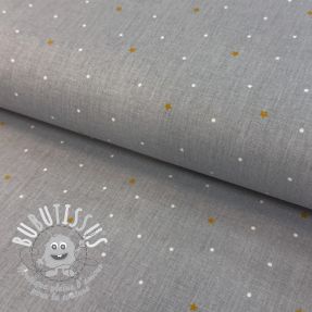 Tissu coton Sweet bear star light grey ORGANIC