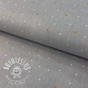 Tissu coton Sweet bear star light grey ORGANIC