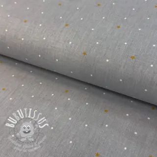 Tissu coton Sweet bear star light grey ORGANIC