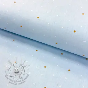 Tissu coton Sweet bear star light blue ORGANIC