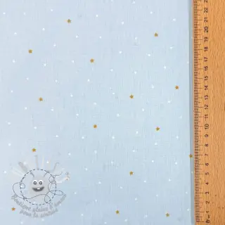 Tissu coton Sweet bear star light blue ORGANIC