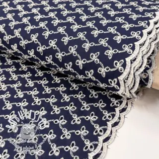 Tissu coton EMBROIDERY Rosemary navy
