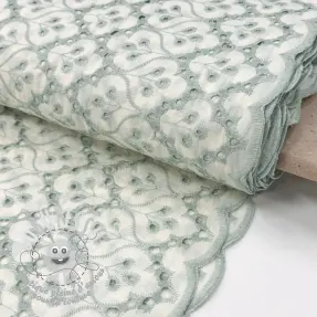 Tissu coton EMBROIDERY Lilian mint