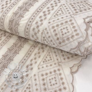 Tissu coton EMBROIDERY Lilian beige
