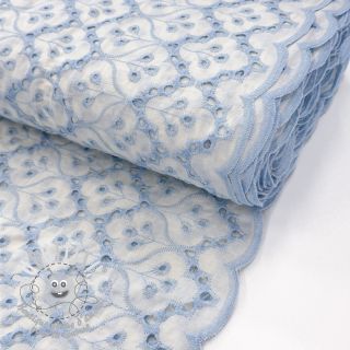 Tissu coton EMBROIDERY Lilian blue