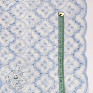 Tissu coton EMBROIDERY Lilian blue