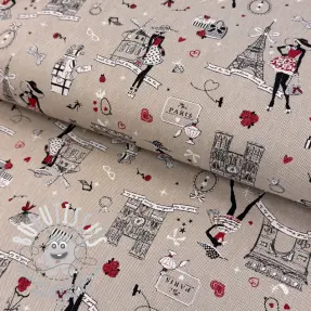 Tissu déco Linenlook Cute Paris multico