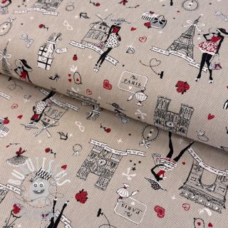 Tissu déco Linenlook Cute Paris multico